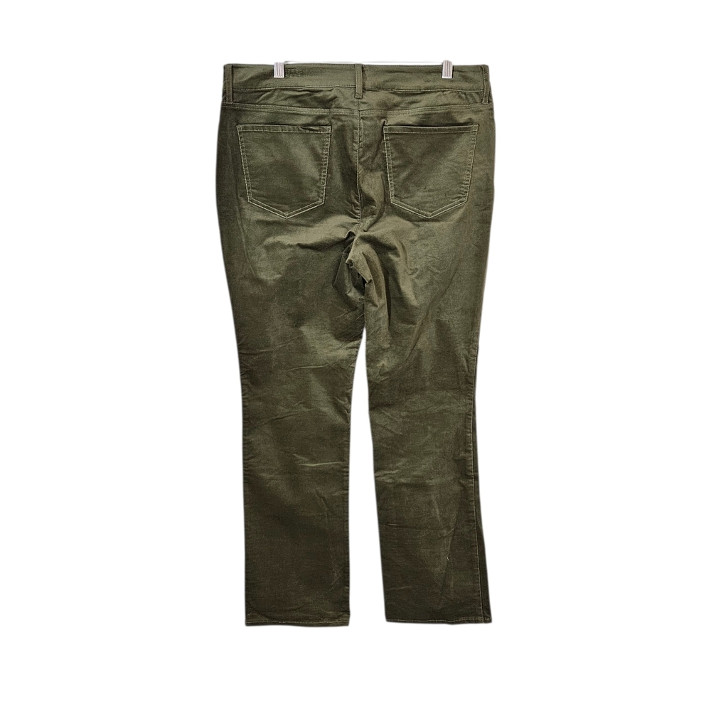 New NYDJ Marilyn Straight Olive Green Velveteen Pants 14P - Picture 3 of 8